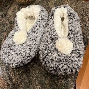 Gray & White Cozy Slippers